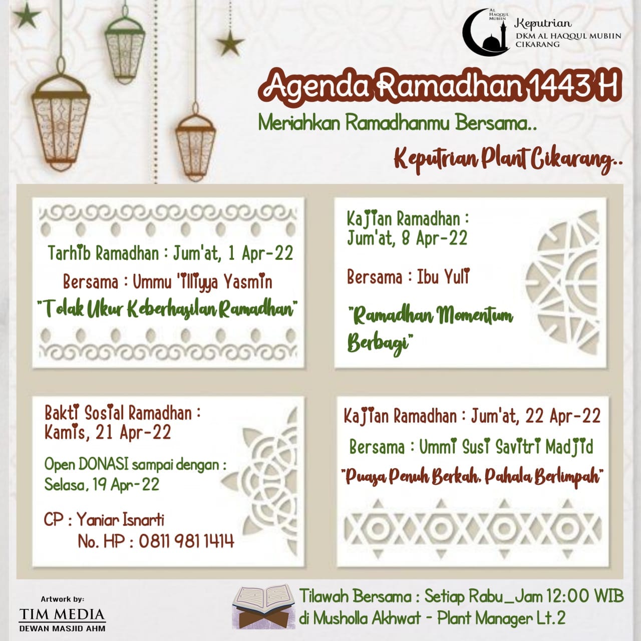 Agenda Ramadhan Kegiatan Keputrian AHM Cikarang