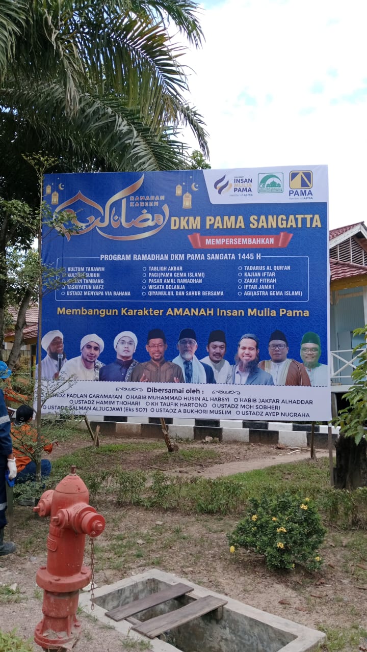 Banner besar program Ramadan Pama Sangatta