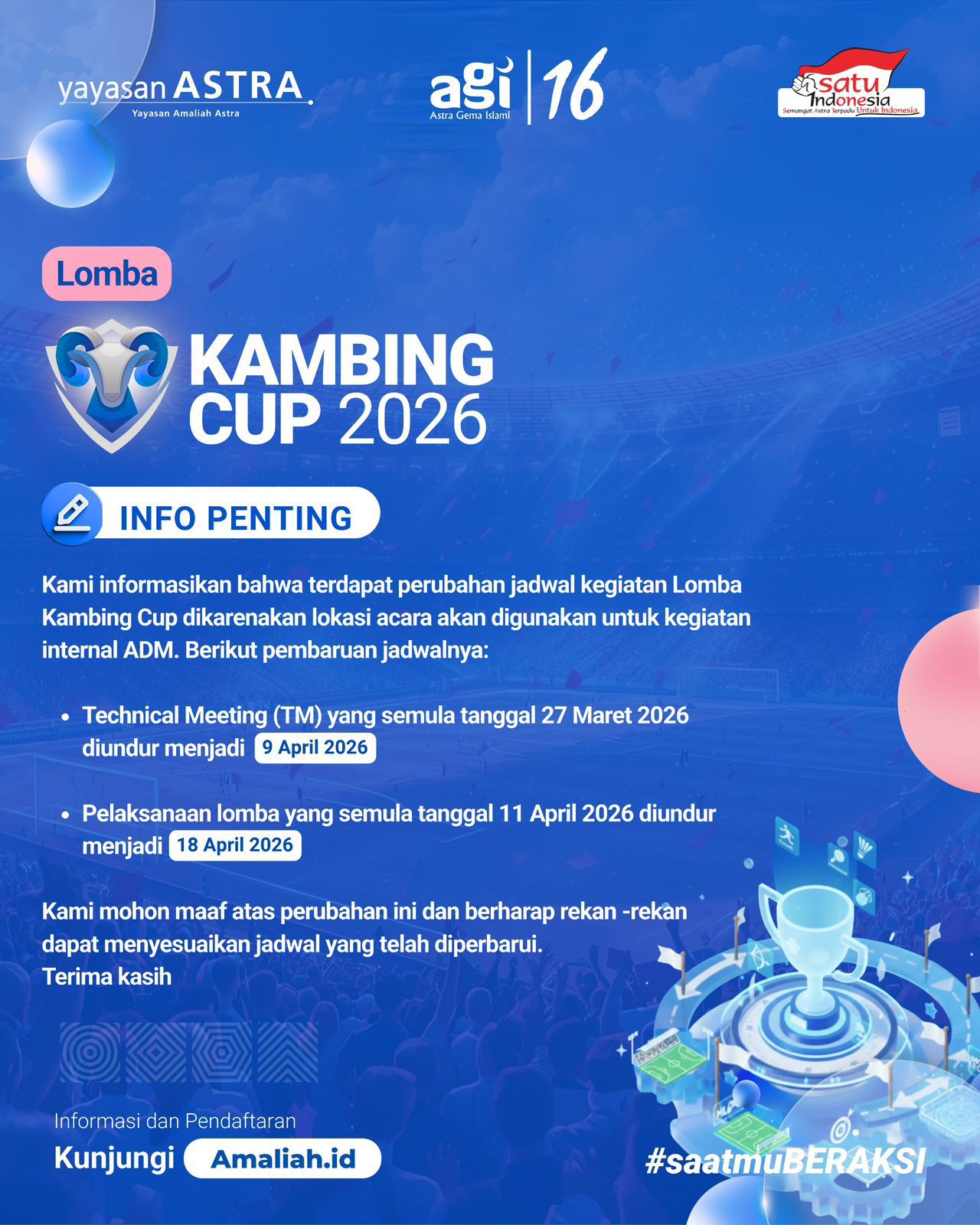 Schedule Update Technical Meeting & Pelaksanaan Lomba 