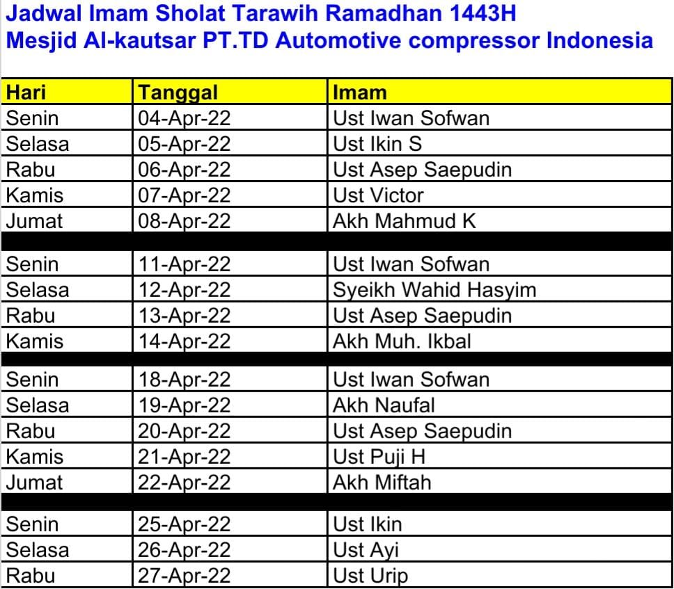 jadwal