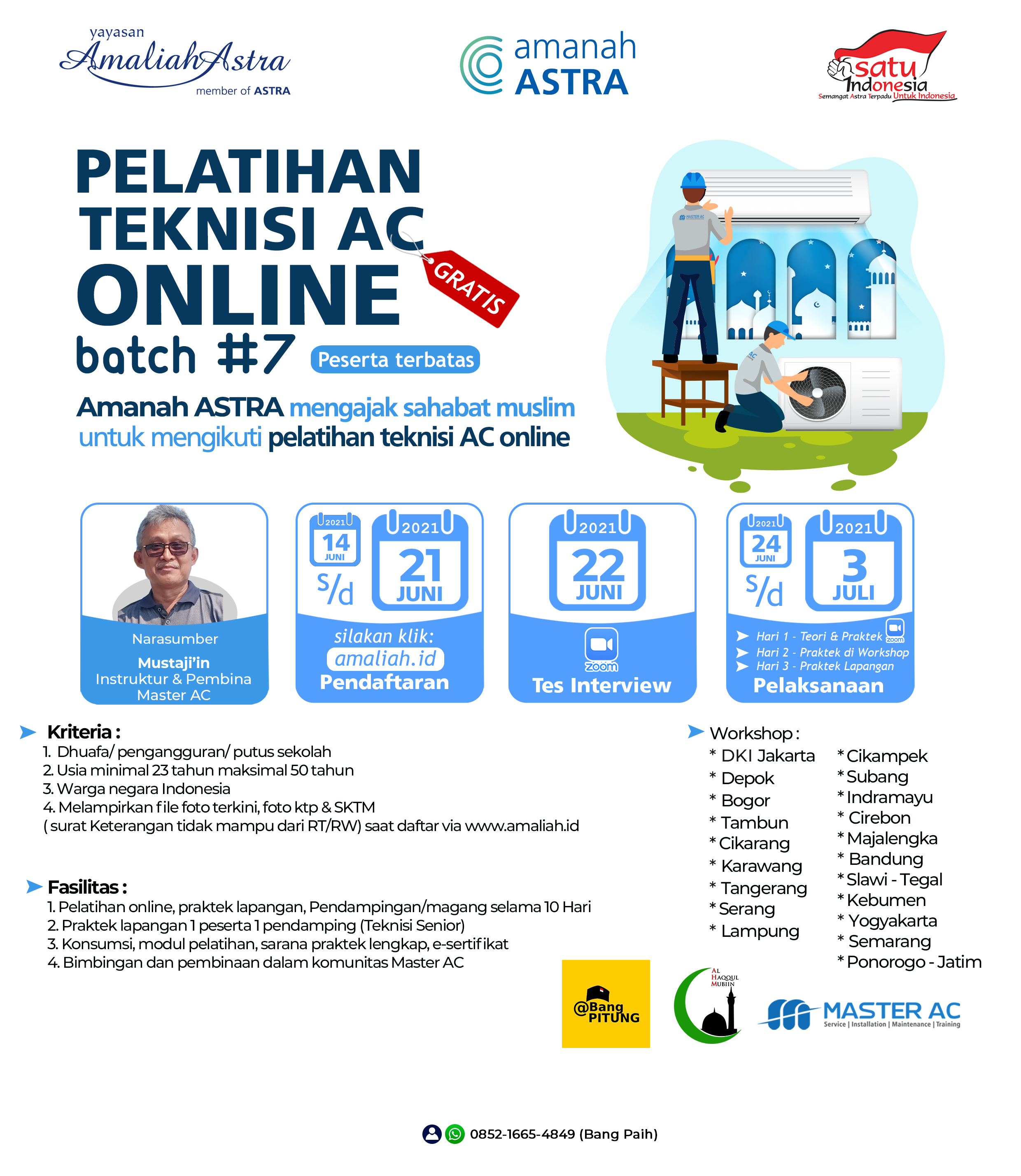 Pelatihan Teknisi AC Online Batch#7 Amanah Astra