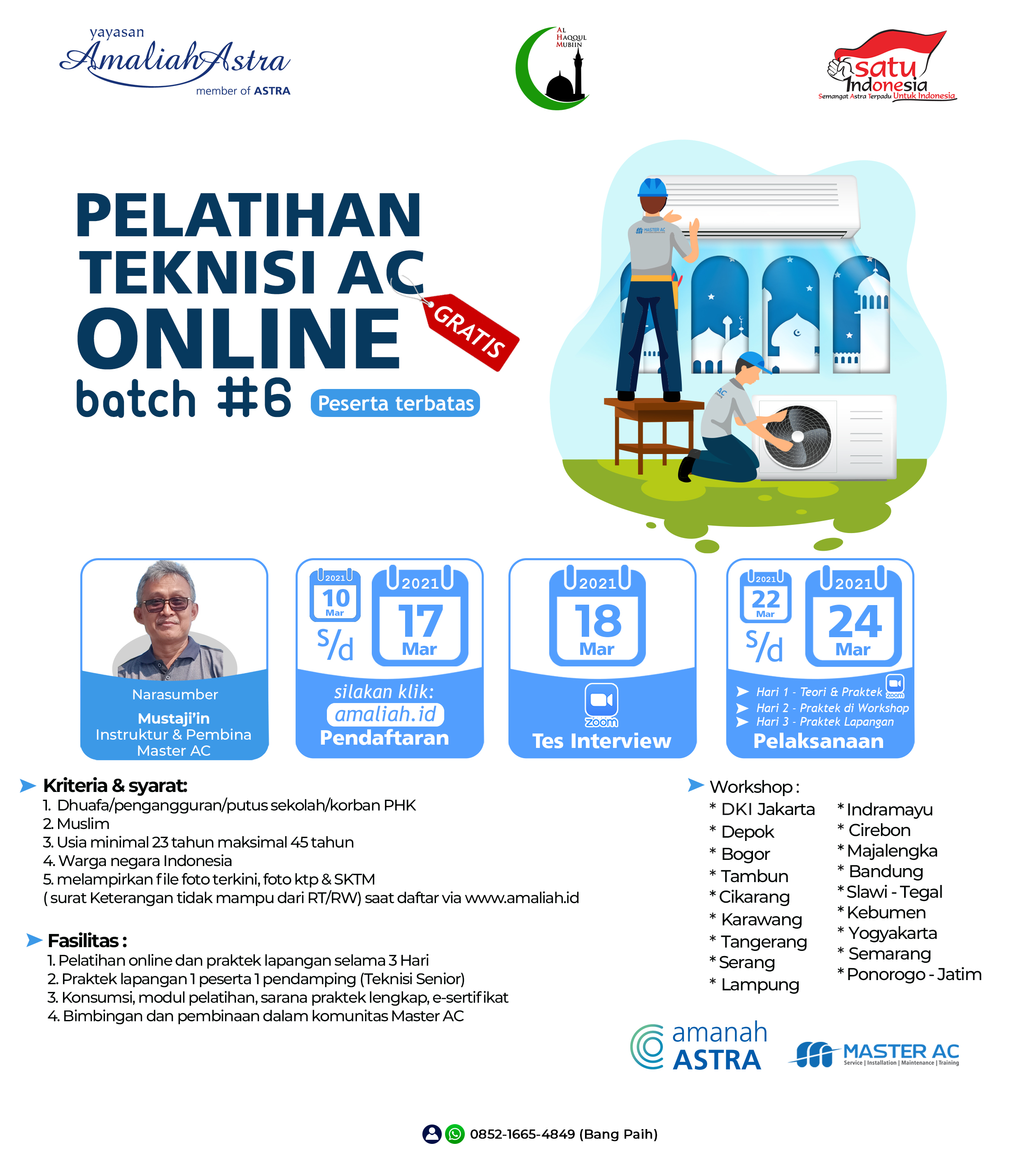Pelatihan Teknisi AC Online Batch#6 Amanah Astra
